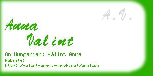 anna valint business card